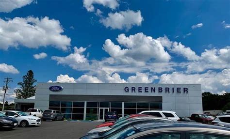 Greenbrier ford - Find your ideal Ford vehicle from a wide range of models, features, and prices at Greenbrier Ford. You can filter by vehicle condition, availability, year, make, model, body style, color, …